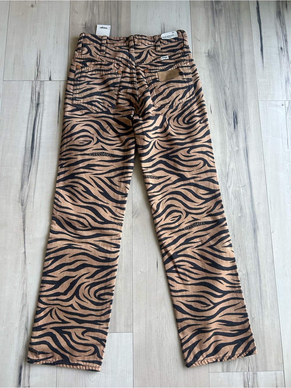 Wrangler Tiger Stripe High-Rise Jeans — Tan & Black - Picture 3 of 12